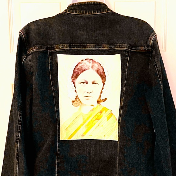 Style & Co. Jackets & Blazers - UpCycled Denim Jacket Florence Nightingale Graphic